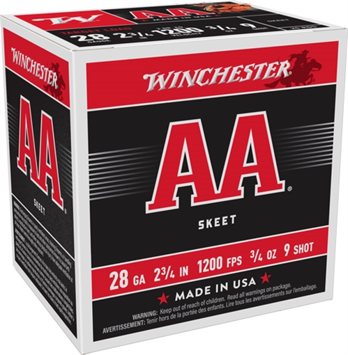 Picture of WINCHESTER AA 28GA 2.75" 3/4OZ #9 1200FPS 250RD CASE LOT AA289