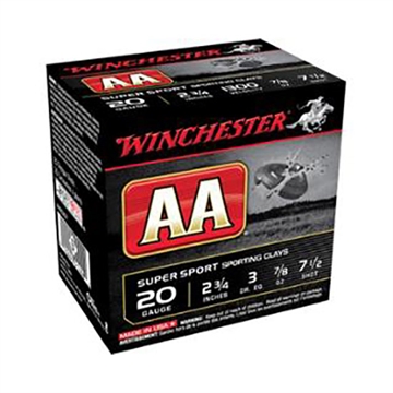Picture of Winchester Ammunition AA Supersport Sporting Clay, 20 Gauge, 2.75", #8, .875 oz, Shotshell, 25 Round Box AASC208