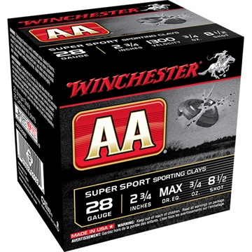 Picture of Winchester Ammo AA Super Sport Sporting Clay 28Gauge 2.75" 3/4oz 8.5Shot 25 Per Box/10 Case AASC2885