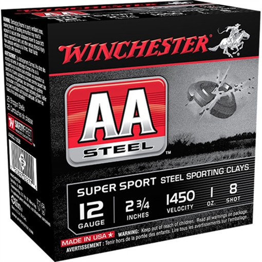 Picture of Winchester Ammo AA Super Sport Sporting Clay 12Gauge 2.75" 1oz 8Shot 25 Per Box/10 Case AASCL12S8