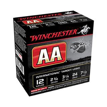 Picture of Winchester Ammo AA International Target 12Gauge 2.75" 24gram 9Shot 25 Per Box/10 Case AANL129