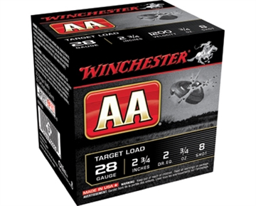 Picture of Winchester Ammunition AA TARGET, 28 Gauge 2.75", #8, 3/4 oz, Shotshell, 25 Round Box AA288