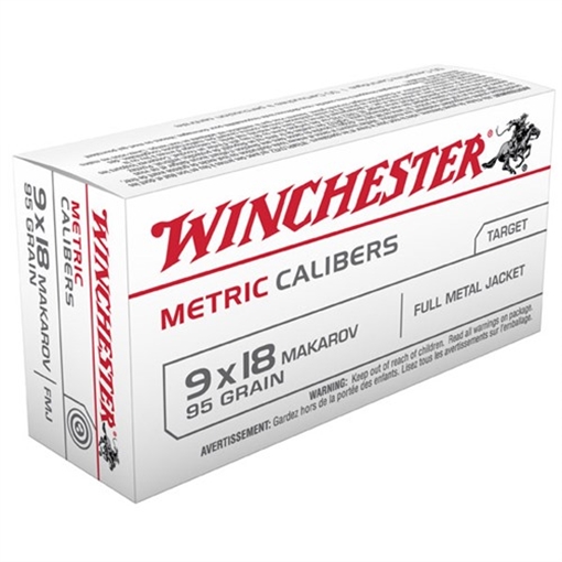 Picture of Winchester WINCHESTER AMMO 95GR 9X18 MAKAROV METRIC CAL. FMJ MC918M
