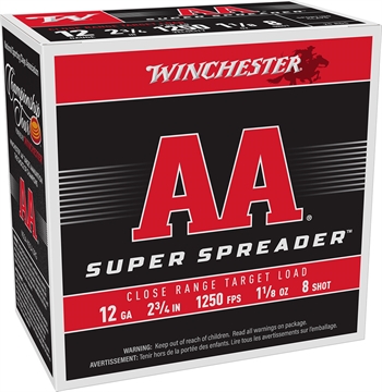 Picture of Winchester Ammo AAS128 AA Super Spreader 12Gauge 2.75" 1 1/8oz 25 Per Box/10 Case