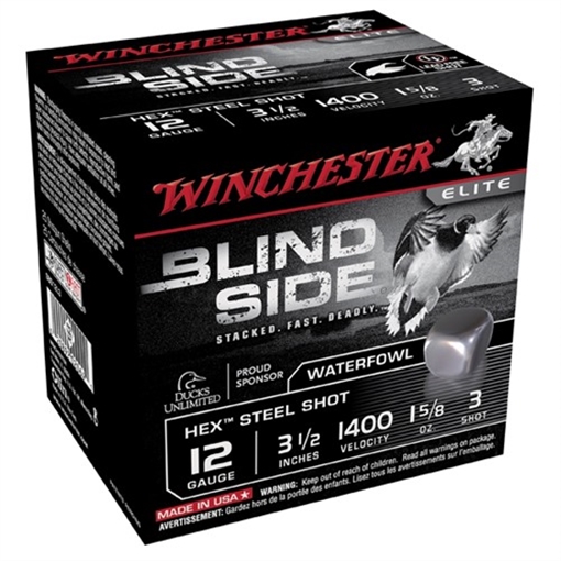 Picture of Winchester WINCHESTER AMMO BLIND SIDE 12GA 3-1/2'' #3 1-5/8OZ 25/BX SBS12L3