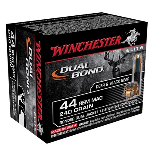 Picture of Winchester WINCHESTER AMMO DUAL BOND 44 REM MAG 240 JHP 20/BX S44RMDB