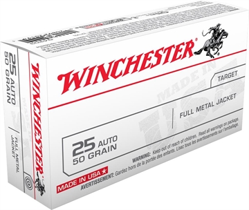 Picture of Winchester Ammo USA 25ACP 50gr Full Metal Jacket 50 Per Box/10 Case Q4203