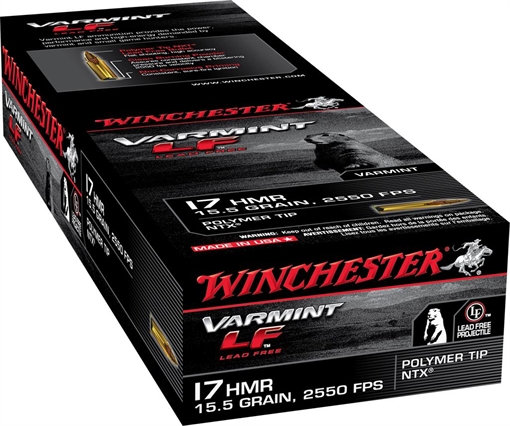Picture of Winchester Ammunition Rimfire, 17HMR, 15.5Grain, NTX, Lead Free, 50 Round Box, California Certified Nonlead Ammunition S17HMR1LF