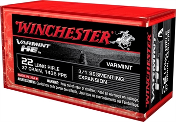 Picture of Winchester Ammo Varmint HE 22LR 37gr 3/1 Segmenting Expansion 50 Per Box/20 Case S22LRFSP