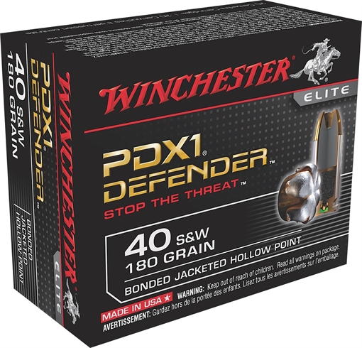 Picture of Winchester Ammo Defender 40S&W 180gr Bonded Jacket Hollow Point 20 Per Box/10 Case S40SWPDB1