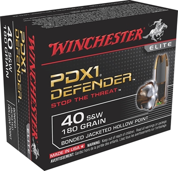 Picture of Winchester Ammo Defender 40S&W 180gr Bonded Jacket Hollow Point 20 Per Box/10 Case S40SWPDB1
