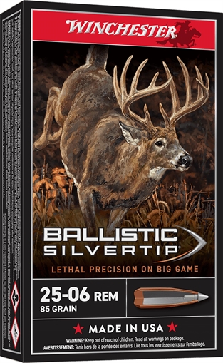 Picture of Winchester Ammo Ballistic Silvertip 25-06Rem 85gr Fragmenting Polymer Tip 20 Per Box/10 Case SBST2506A