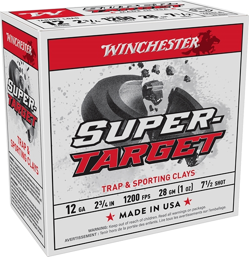 Picture of Winchester Ammunition SUPER-TARGET, TARGET LOAD, 12 Gauge 2.75", #7.5, 1 oz, Shotshell, 25 Round Box TRGT12007