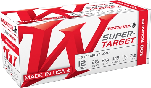 Picture of Winchester Ammo Super-Target Light Target 12Gauge 2.75" 1 1/8oz 7.5Shot 100 Bx/2 Case *Value Pack TRGT127VP