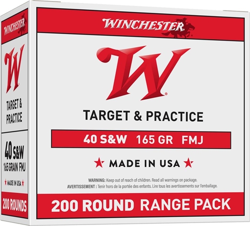 Picture of Winchester Ammo USA Range Pack 40S&W 165gr Full Metal Jacket 200 Per Box/3 Case USA40W