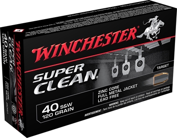 Picture of Winchester Ammo Super Clean 40S&W 120gr Lead Free Full Metal Jacket 50 Per Box/10 Case W40SWLF