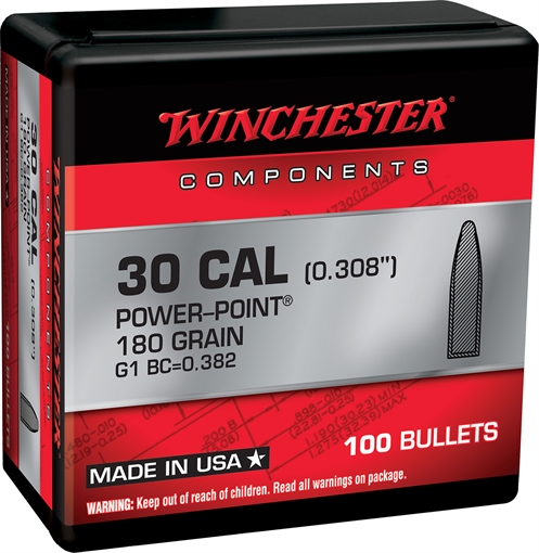 Picture of Winchester Ammo Centerfire Rifle 308Win 180gr Power Point 100 Per Box/10 Case WB308P180X