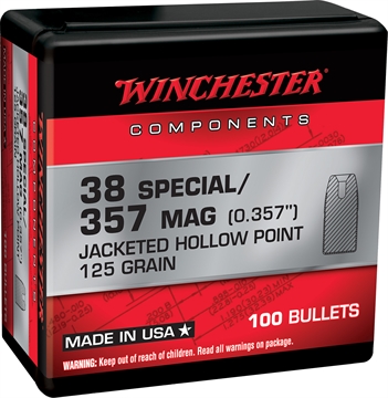 Picture of Winchester Ammo Centerfire Handgun Reloading 38Special 125gr Jacketed Hollow Point 100 Per Box/10 Case WB38HP125X