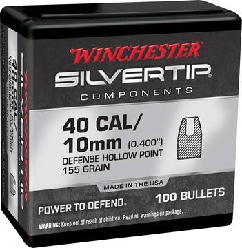 Picture of Winchester Ammo Centerfire Handgun Reloading 40S&W 155gr Silvertip Hollow Point 100 Per Box/10 Case WB40ST155X