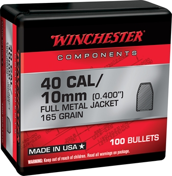 Picture of Winchester Ammo Centerfire Handgun Reloading 40S&W 165gr Full Metal Jacket Truncated Cone 100 Per Box/10 Case WB40TC165X