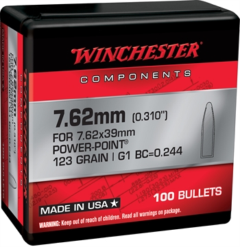 Picture of Winchester Ammo Centerfire Rifle 7.62mm 123gr Power Point 100 Per Box/10 Case WB762P123X