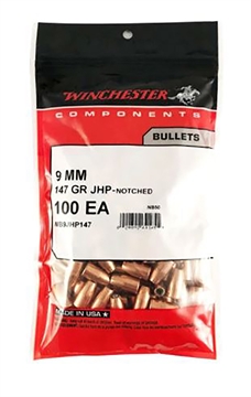 Picture of Winchester Ammo Centerfire Handgun Reloading 9mm 147gr Jacketed Hollow Point 500 Per Box/4 Case WB9JHP147D
