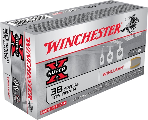 Picture of Winchester Ammo Super X 38Special 125gr Winclean Brass Enclosed Base 50 Per Box/10 Case WC381