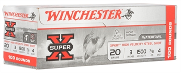 Picture of WINCHESTER 20 GA 3" #4 XPERT HV STEEL WTFWL 7/8 OZ 100 RD/BX 2 BX/CS WEX2034VP