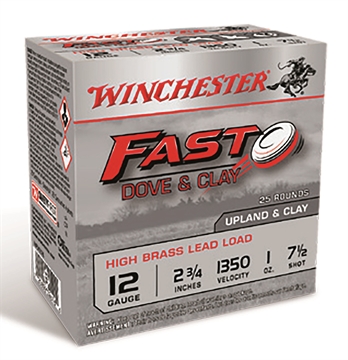 Picture of Winchester Ammo Fast Dove & Clay High Brass 12Gauge 2.75" 1oz 7.5Shot 25 Per Box/10 Case WFD127B
