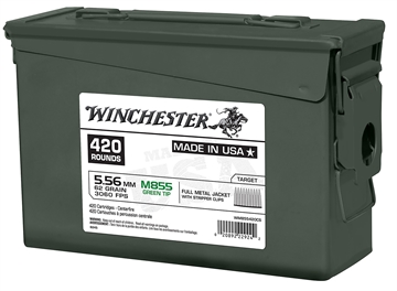 Picture of WINCHESTER LC M855 AMO 5.56X45MM 62GR 420RD CAN (GREEN TIP) WM855420CS
