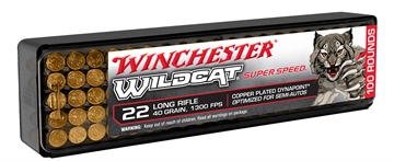 Picture of Winchester Ammo Wildcat Super Speed 22LR 40gr Copper Plated DynaPoint 100 Per Box/20 Case WW22LRSSD