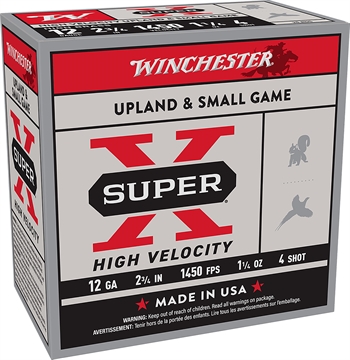 Picture of Winchester Ammo Super X High Velocity 12Gauge 2.75" 1 1/4oz 4Shot 25 Per Box/10 Case X12HV4