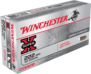 Picture of Winchester Ammo Super X 222Rem 50gr Jacketed Soft Point 20 Per Box/10 Case X222R