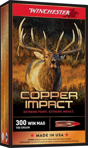 Picture of Winchester Ammo Copper Impact 300WinMag 180gr Copper Extreme Point Lead Free 20 Per Box/10 Case X300CLF2