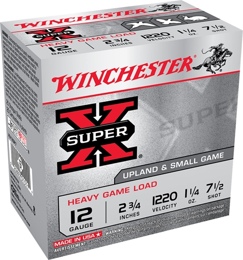 Picture of Winchester Ammo Super X Heavy Game Load 12Gauge 2.75" 1 1/4oz 7.5Shot 25 Per Box/10 Case XU12SP7