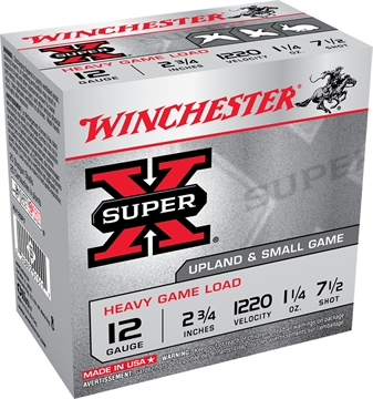 Picture of Winchester Ammo Super X Heavy Game Load 12Gauge 2.75" 1 1/4oz 7.5Shot 25 Per Box/10 Case XU12SP7