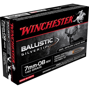 Picture of Winchester Ammo Ballistic Silvertip 7mm-08Rem 140gr Rapid Controlled Expansion Polymer Tip 20 Per Box/10 Case SBST708