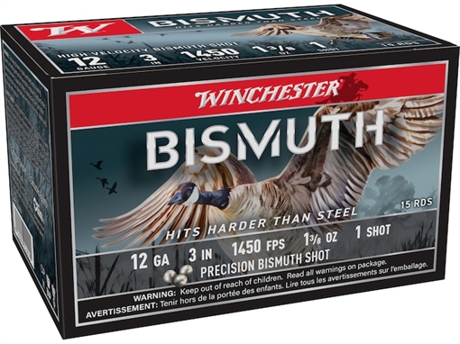 Picture of Winchester Ammunition Bismuth, 12 Gauge, 3", #1, 1-3/8oz, Shotshell, 15 Round Box SWB1231XV
