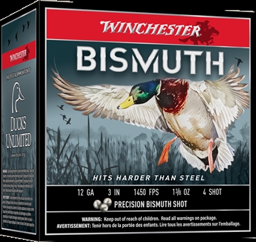 Picture of Winchester Bismuth Shotgun Ammunition 12 ga 3 #4 1-3/8 oz 1450 fps 25/ct SWB1234