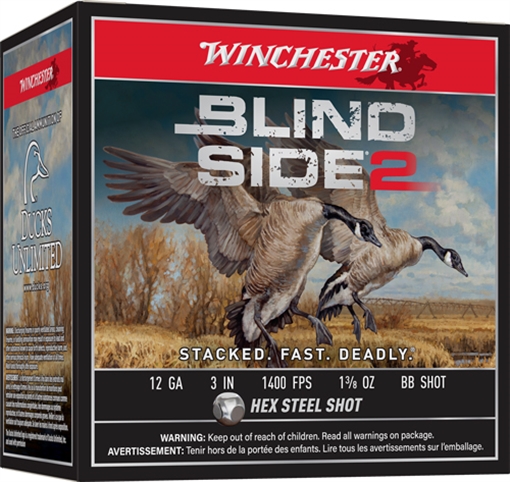 Picture of Winchester Winchester Blind Side 2 Shotgun Ammo 12 ga. 3 in. 1 3/8 oz. BB Shot 25 rd. XBS123BB