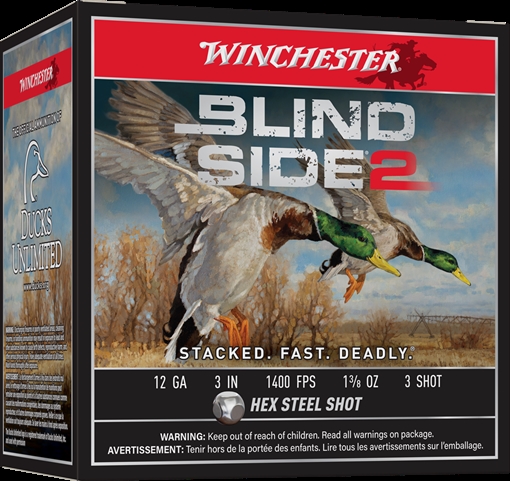 Picture of Winchester Winchester Blind Side 2 Shotgun Ammo 12 ga. 3 in. 1 3/8 oz. 3 Shot 25 rd. XBS1233