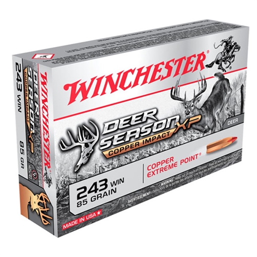 Picture of Winchester Ammo Copper Impact 243Win 85gr Copper Extreme Point Lead Free 20 Per Box/10 Case X243CLF