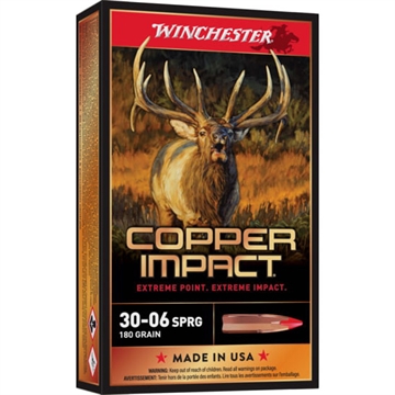 Picture of Winchester Ammo Copper Impact 30-06Springfield 180gr Copper Extreme Point Lead Free 20 Per Box/10 Case X3006CLF2