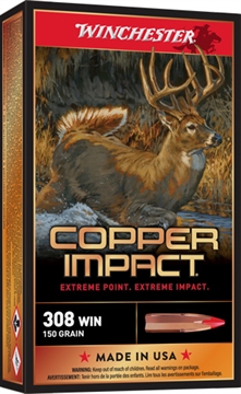 Picture of Winchester Ammo Copper Impact 308Win 150gr Copper Extreme Point Lead Free 20 Per Box/10 Case X308CLF