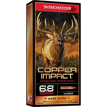 Picture of Winchester Ammo Copper Impact 6.8Western 162gr Copper Extreme Point Lead Free 20 Per Box/10 Case X68WCLF