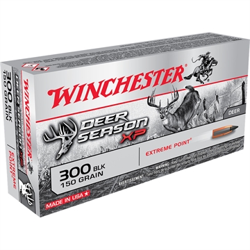 Picture of WINCHESTER DEER SEASON XP RIFLE AMO 300 BLACKOUT 150GR EXTREME POINT POLY TIP 20RD (10 BOX CASE) X300BLKDS