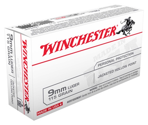 Picture of Winchester Ammo USA 9mmLuger 115gr Jacketed Hollow Point 50 Per Box/10 Case USA9JHP