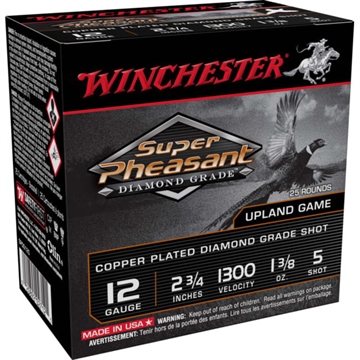 Picture of Winchester Ammo Super Pheasant Diamond Grade 12Gauge 2.75" 1 3/8oz 5Shot 25 Per Box/10 Case SPDG125