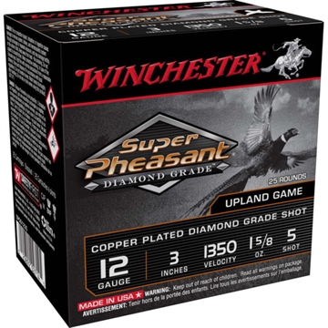 Picture of Winchester Ammo Super Pheasant Diamond Grade 12Gauge 3" 1 5/8oz 5Shot 25 Per Box/10 Case SPDG1235