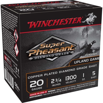 Picture of Winchester Ammo Super Pheasant Diamond Grade 20Gauge 2.75" 1oz 5Shot 25 Per Box/10 Case SPDG205